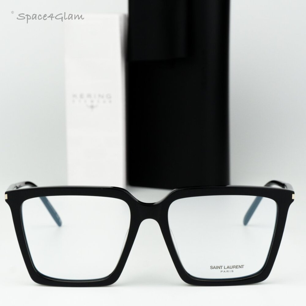 Saint Laurent Men Eyeglasses Black Demo Square SL474OPT 001 BRAND NEW